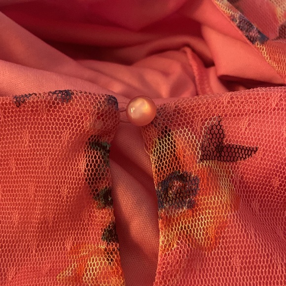 Justice pink flouncy multi print floral tiered feminine flirty dress - Picture 13 of 15